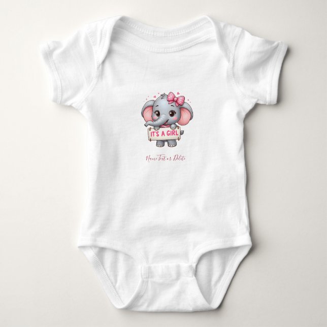 Pink Elephant Baby Bodysuit Baby Strampler (Vorderseite)