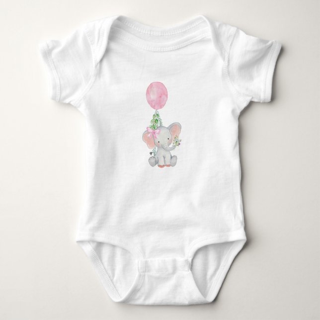 Pink Elephant Baby Bodysuit Baby Strampler (Vorderseite)