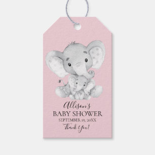 Pink Elephant Baby Dusche Gefallen Geschenk Tag Geschenkanhänger