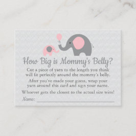 Pink Elephant Baby Dusche Wie groß ist Mama's Bauc Telefonnummerkarte