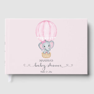 Pink Elephant Baby Girl Dusche Gästebuch