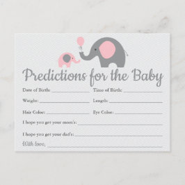 Pink Elephant Baby Predictions Karten Kinderdusche