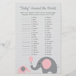 Pink Elephant Baby Rund um die Weltübersetzung Flyer