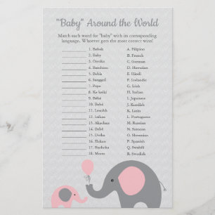 Pink Elephant Baby Rund um die Weltübersetzung Flyer