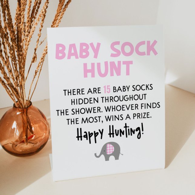 Pink Elephant Baby Sock Hunt Baby Duschgel Spielze Sockelschild (Von Creator hochgeladen)