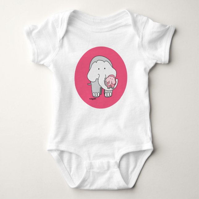Pink Elephant Baby Strampler (Vorderseite)