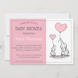 Pink Elephant Babyballon Dusche Einladung