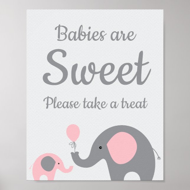 Pink Elephant Babys sind süß Bitte nehmen Sie eine Poster (Vorne)
