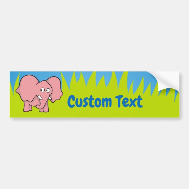 Pink Elephant Cartoon Autoaufkleber (Vorne)
