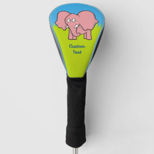 Pink Elephant Cartoon Golf Headcover
