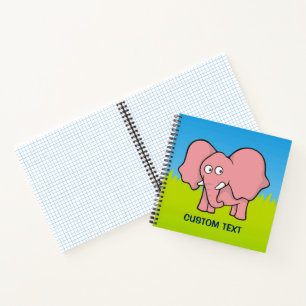 Pink Elephant Cartoon Notizbuch