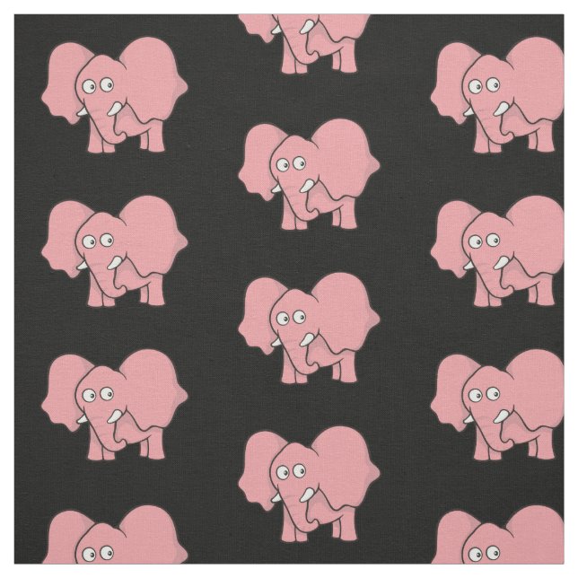 Pink Elephant Cartoon Pattern Stoff (Muster)