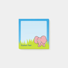 Pink Elephant Cartoon Post-it Klebezettel
