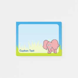 Pink Elephant Cartoon Post-it Klebezettel