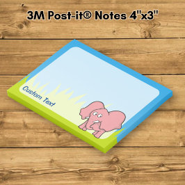 Pink Elephant Cartoon Post-it Klebezettel