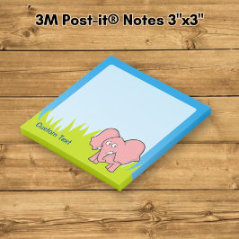 Pink Elephant Cartoon Post-it Klebezettel