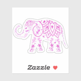 Pink Elephant Custom Cut Vinyl Sticker