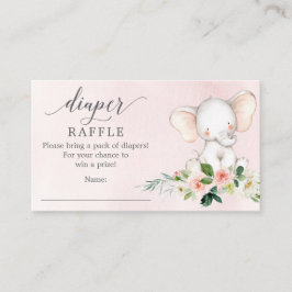 Pink Elephant Diaper Raffle Baby Duschkarte Begleitkarte