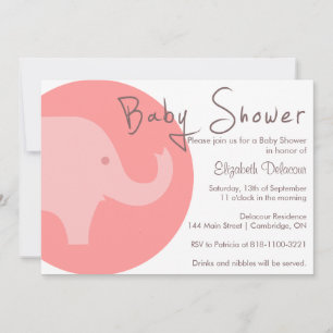 Pink Elephant Es ist eine Mädchen-Baby-Dusche Einl Einladung
