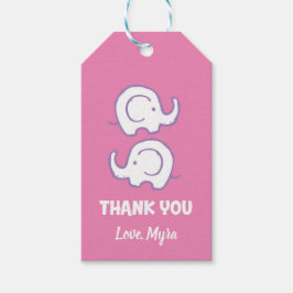 Pink Elephant-Geschenkmarke Geschenkanhänger