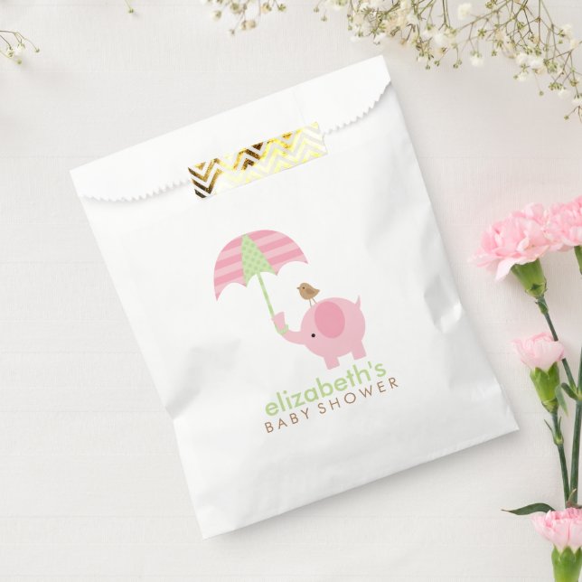 Pink Elephant Girl Baby Dusche Geschenktütchen (Versiegelt)