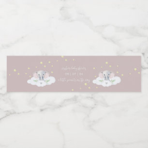 Pink Elephant Girl Baby Dusche Wasserflaschen Labe