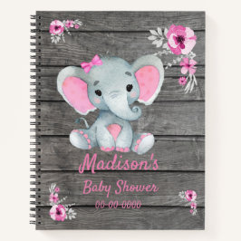 Pink Elephant Hues Book Baby Showdusche Notizbuch