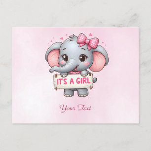 Pink Elephant Postcard Postkarte