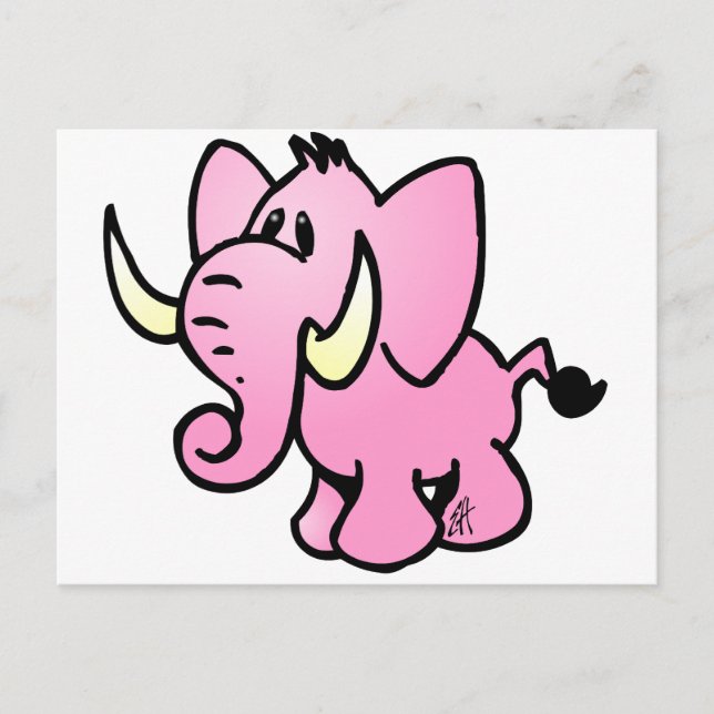 Pink Elephant Postkarte (Vorderseite)