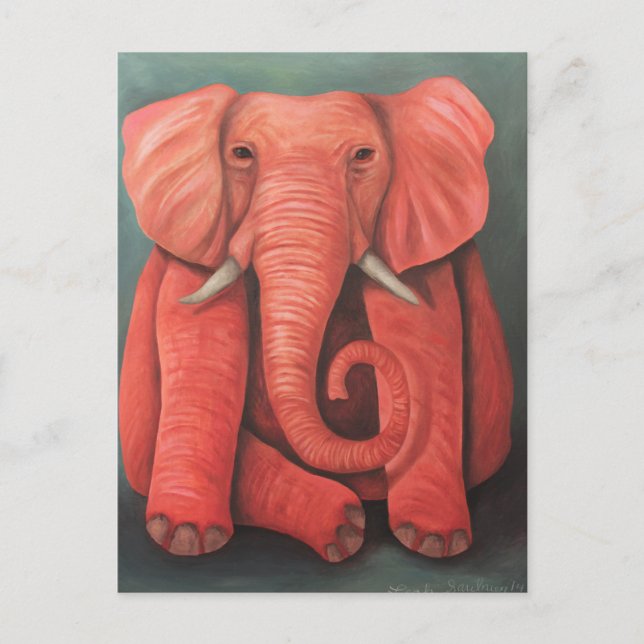 Pink Elephant Postkarte (Vorderseite)