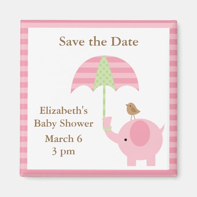 Pink Elephant Speichern Sie die Datumsmagnete Magnet (Vorne)