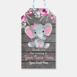 Pink Elephant Vielen Dank, dass Sie auf rustikalen Geschenkanhänger