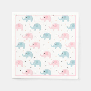 Pink Elephants Girl Baby Dusche Niedlich Serviette