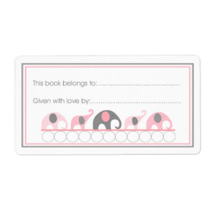 Pink Elephants Parade Buchzeichen Fill-in-Stil
