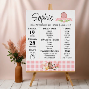 Pink En vichy Barnyard Jalons Poster brillant