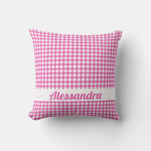 Pink En vichy terroir personnalisé Coussin fermier