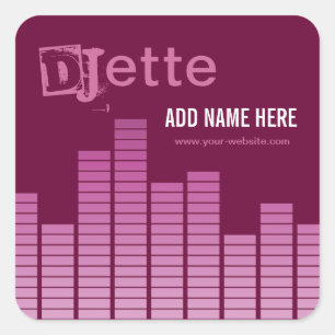 Pink Equalizer Quadratischer Aufkleber