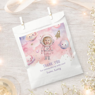 Pink Erste Reise um die Sonne Weltraum Mädchen Geb Geschenktütchen