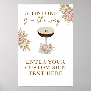 Pink Espresso Martini Baby Shower individuelle Bes Poster