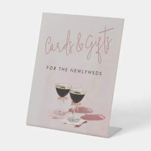 Pink Espresso Martini Brautparty Gift Karten Sockelschild