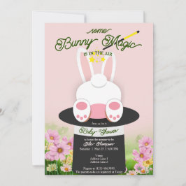 Pink etwas Bunny Magic Hat Trick Garden Baby Dusch Einladung