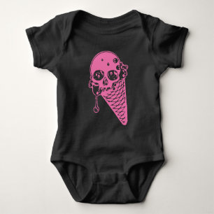 Pink Evil Ice Creme Cone Baby Bodysuit Strampler