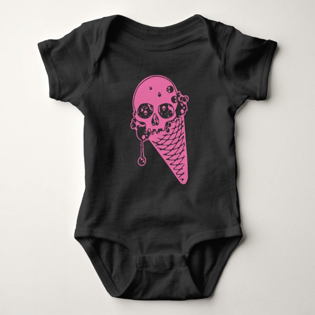 Pink Evil Ice Creme Cone Baby Bodysuit Strampler (Vorderseite)