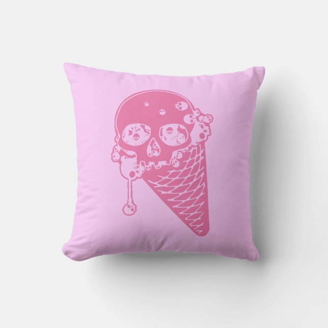 Pink Evil Ice Creme Cone Throw Kissen Kissen (Vorderseite)