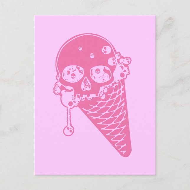 Pink Evil Ice Creme Postkarte (Vorderseite)
