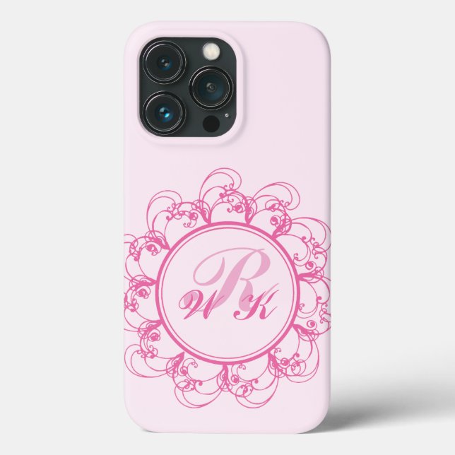 Pink Extravagant Monogram iPhone Case (Rückseite)