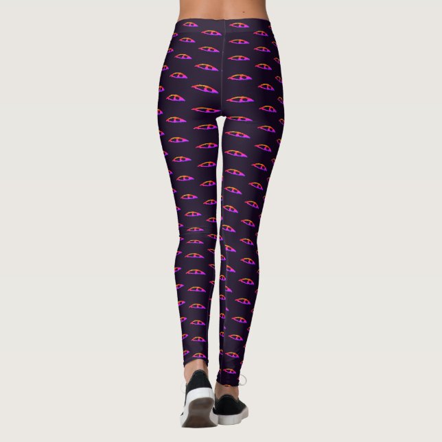 Pink Eye dunkelviolette Leggings (Rückseite)