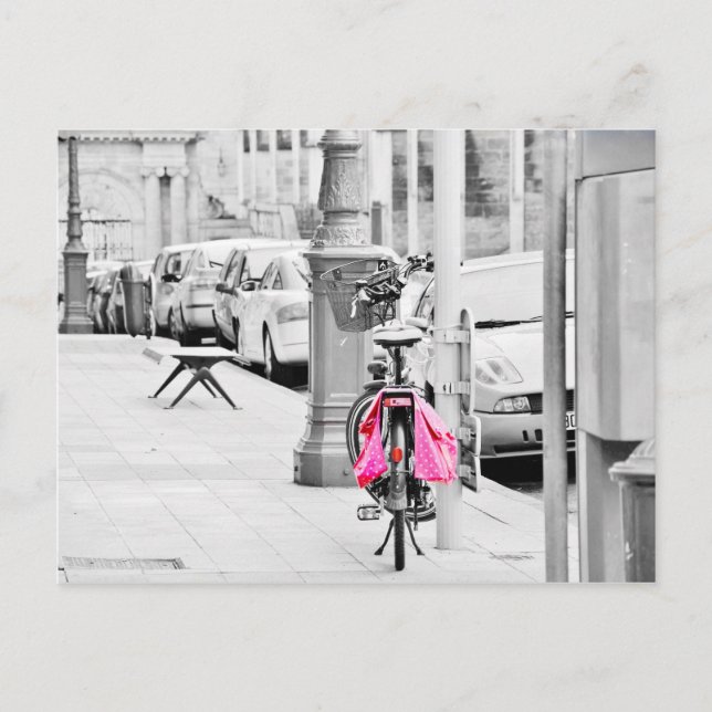 Pink Fahrrad Postkarte (Vorderseite)