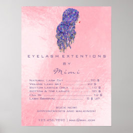 Pink Fairdresser Makeup Eyes Lashes Preisliste Poster