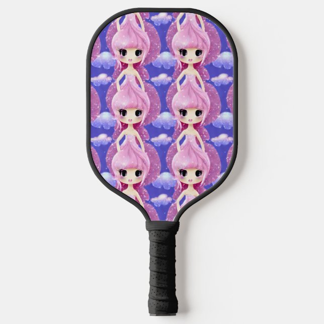 Pink Fairies Dream Land Pattern Pickleball Schläger (Vorderseite)